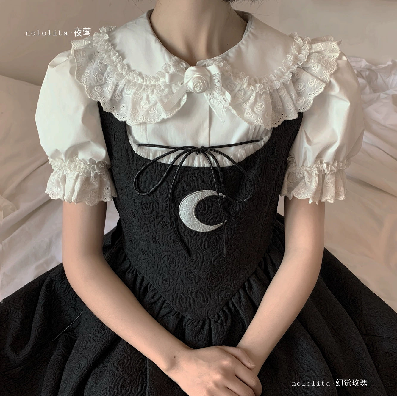 Nololita~Nightingale~Old School Lolita Shirt with Detachable Sleeves 41944:720510