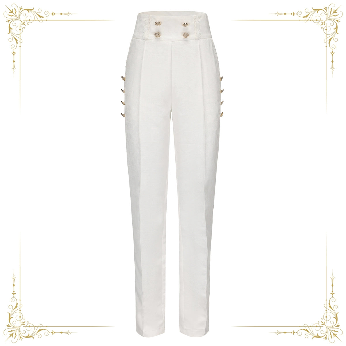 Immortal Thorn - Indestructible Glass Castle - Ouji Lolita Handsome Pink Prince Pants XS white