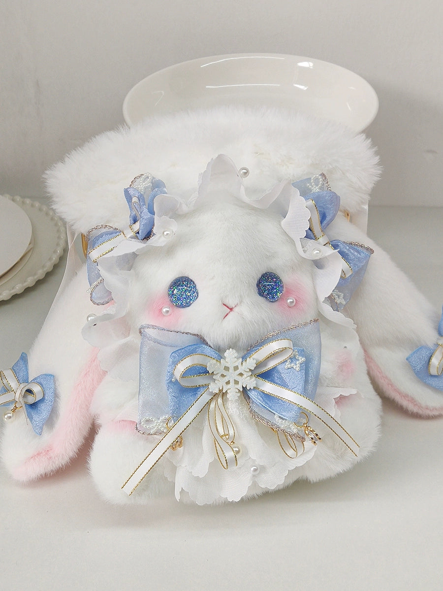 Bear Star~Kawaii Lolita Bag Handmade Bunny Crossbody Shoulders Bags Blue Large Crossbody+shoulders bag