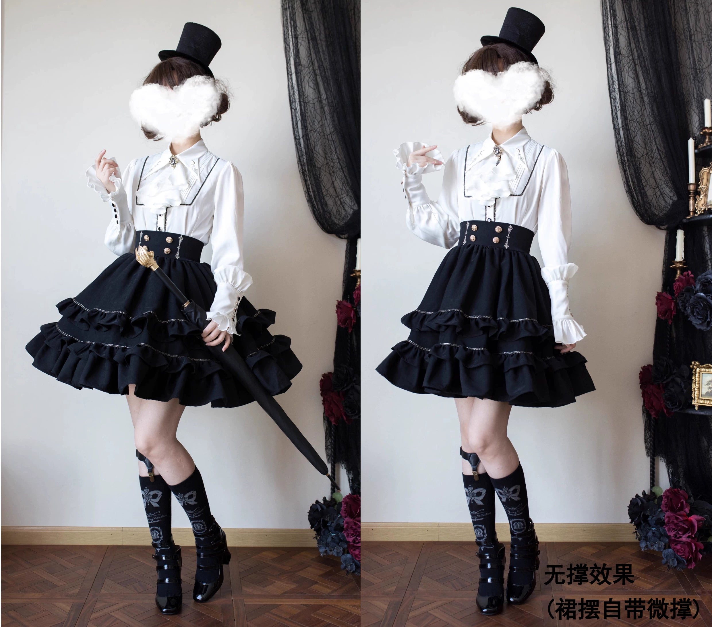(BFM)SilentMars~Law of the Fallen Moon~Retro Lolita Vest Coat Suit Knight Style Skirt 33474:421226
