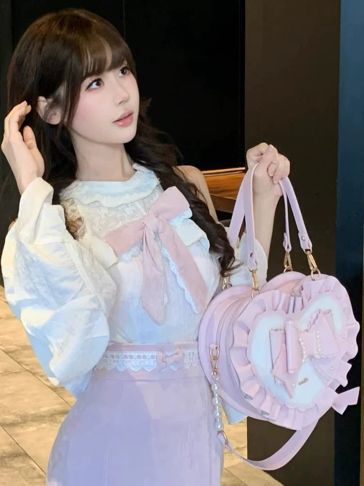 Small Gift Box - Sweet Lolita Heart Handbag, Bow Accent 44535:811694