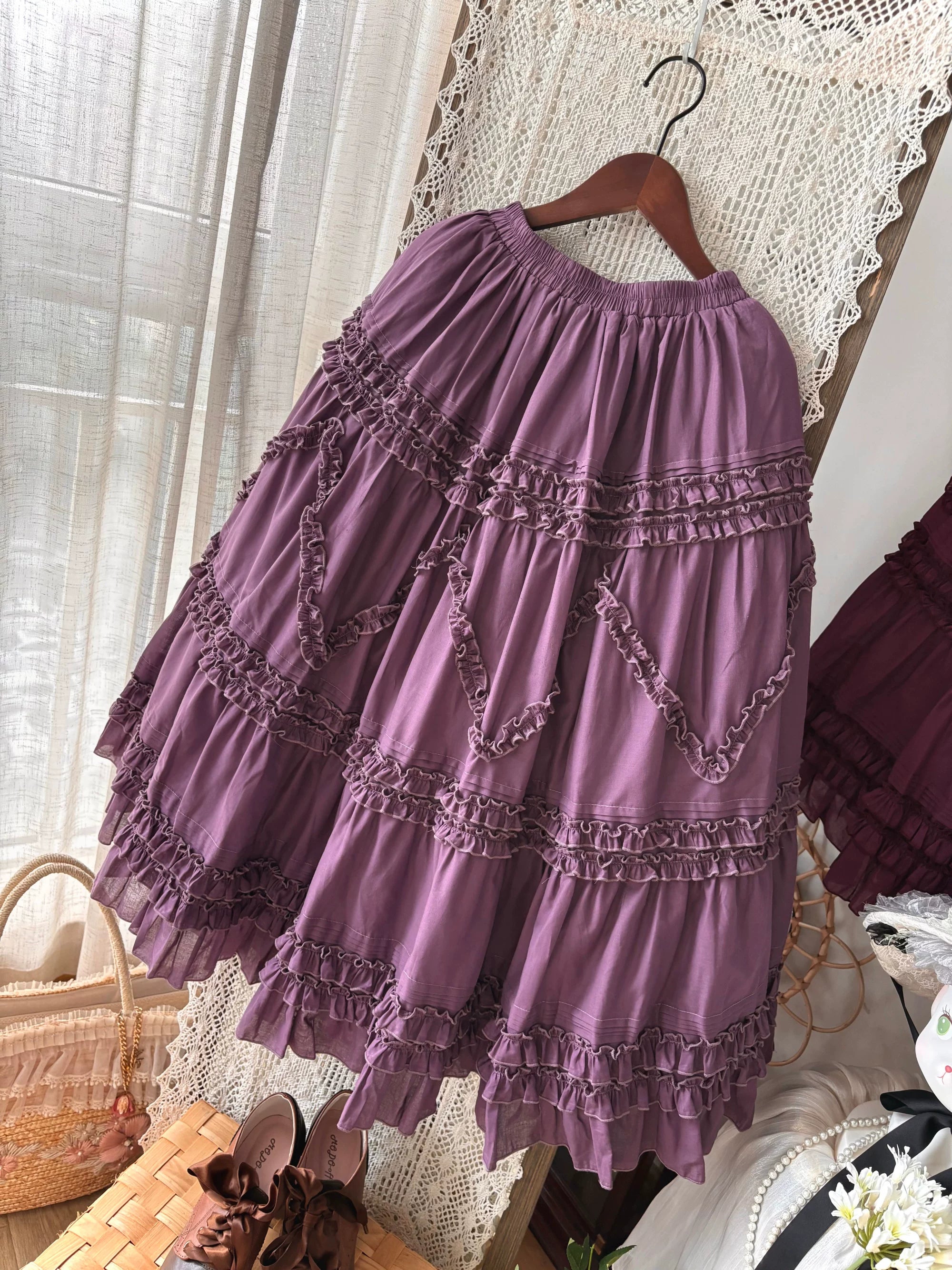 Country Lolita Underskirt, Cotton & Tiered Ruffles