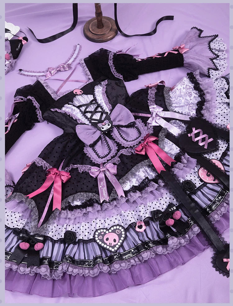 IP Collab Gorgeous Lolita OP Dress, Polka Dot Accent