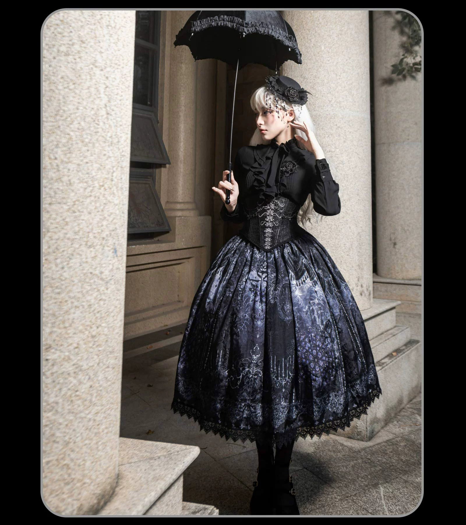 Bone-Eroded Butterfly - Gothic Lolita JSK & SK Set 44051:793332