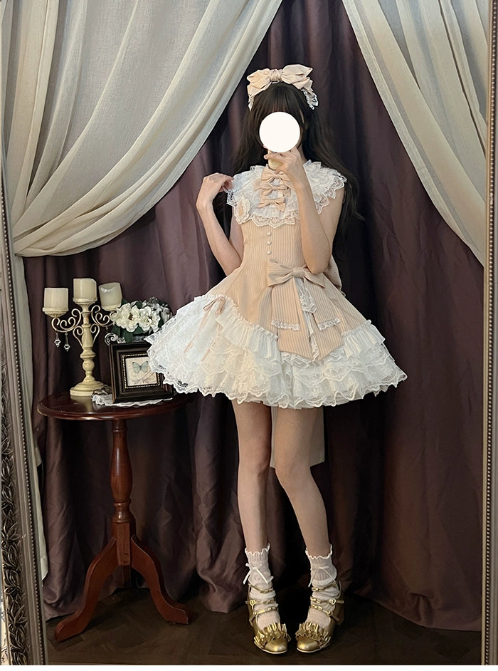 Alice Girl~Arrogant Miss~Sweet Lolita Jumper Dress with Tiered Lace Dress 41484:699400