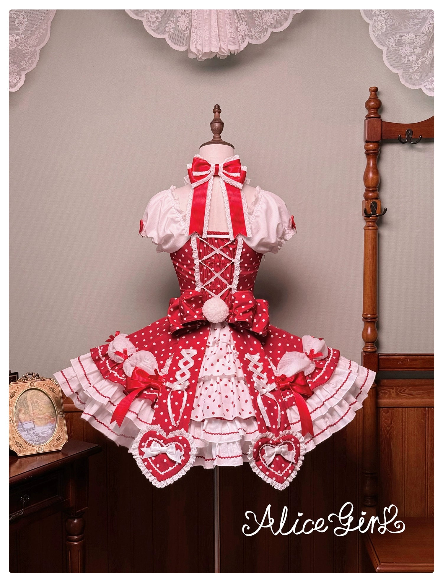 Alice Girl - Old School Polka Dots - Halter Neck Sweet Lolita OP Dress 43701:783540