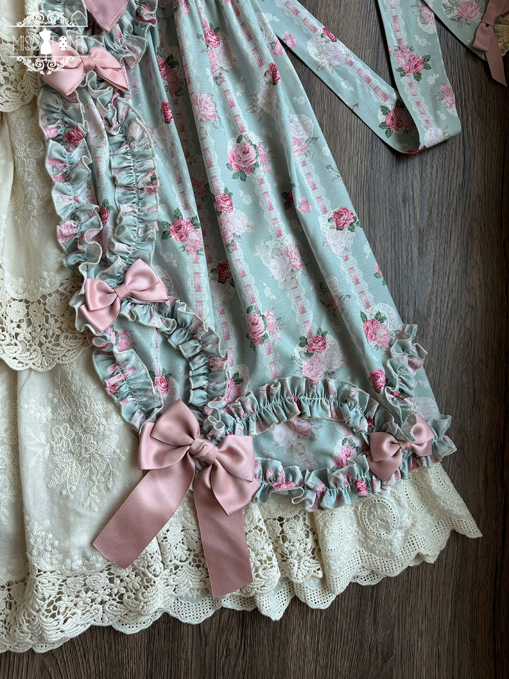 Miss Point~Lilyka Garden~Classic Lolita OP Dress Set Elegant Floral Wall Princess Sleeve 38832:606332