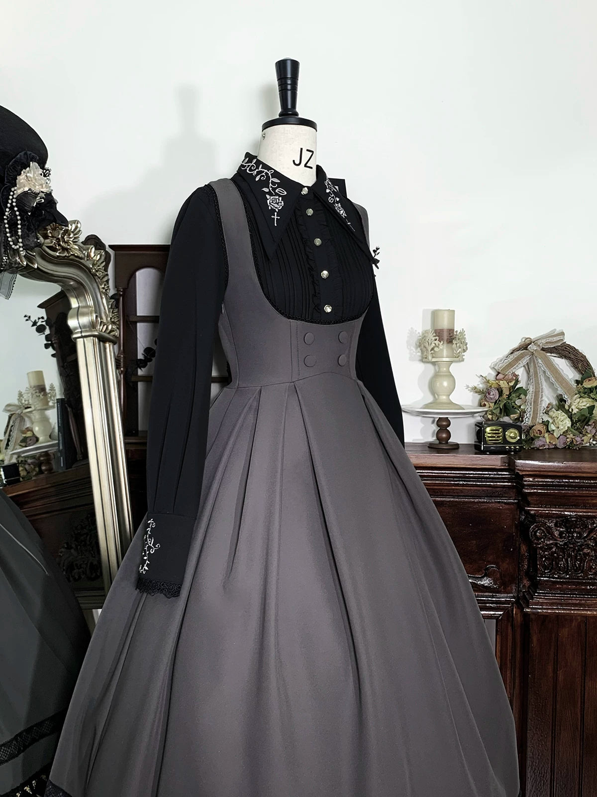 Serenade - Bust-Supporting Elegant Lolita JSK Dress, Three Length Styles 44419:807315