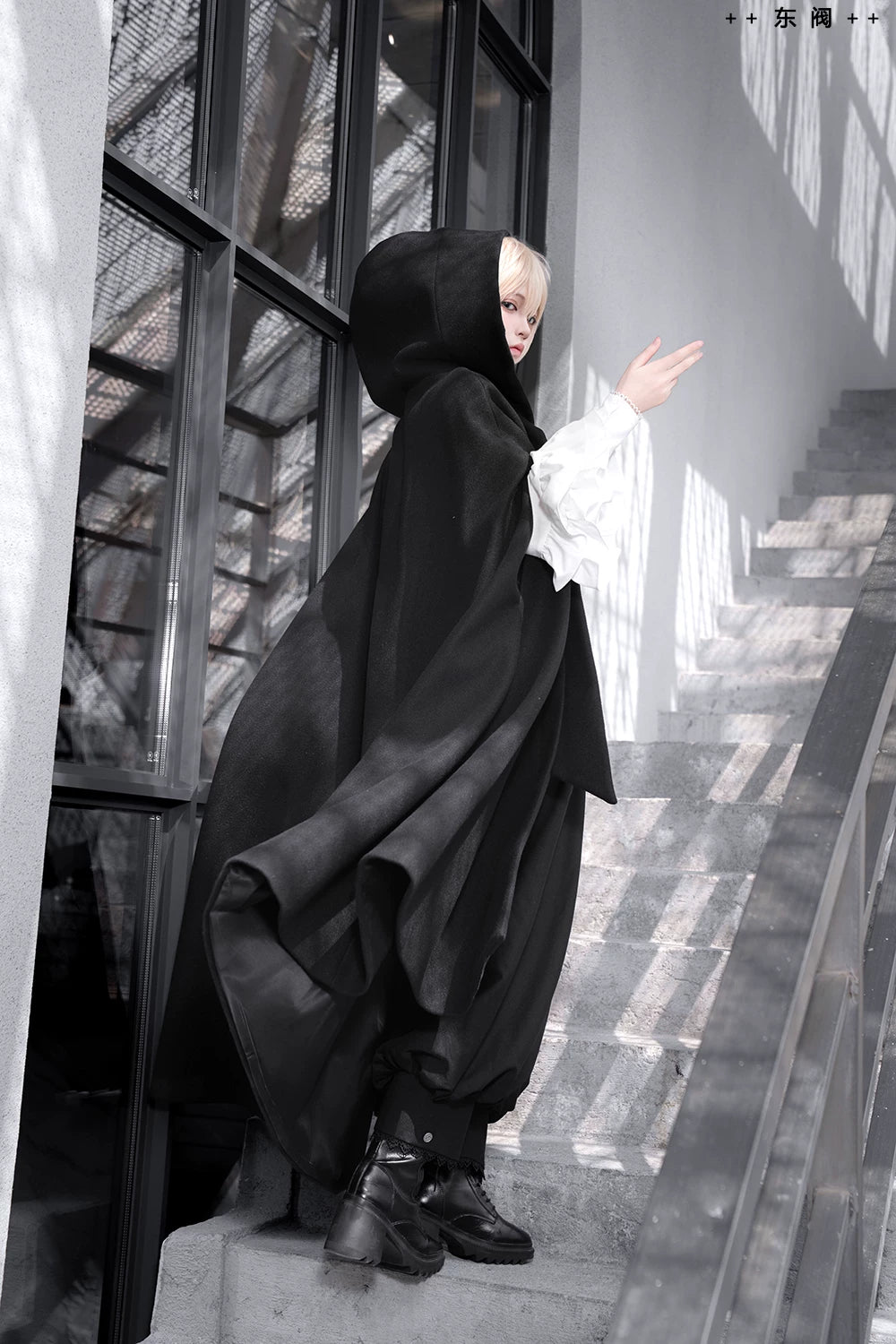 Codename 003 - Ouji Lolita Shirt and Pants Set, Hooded Cape