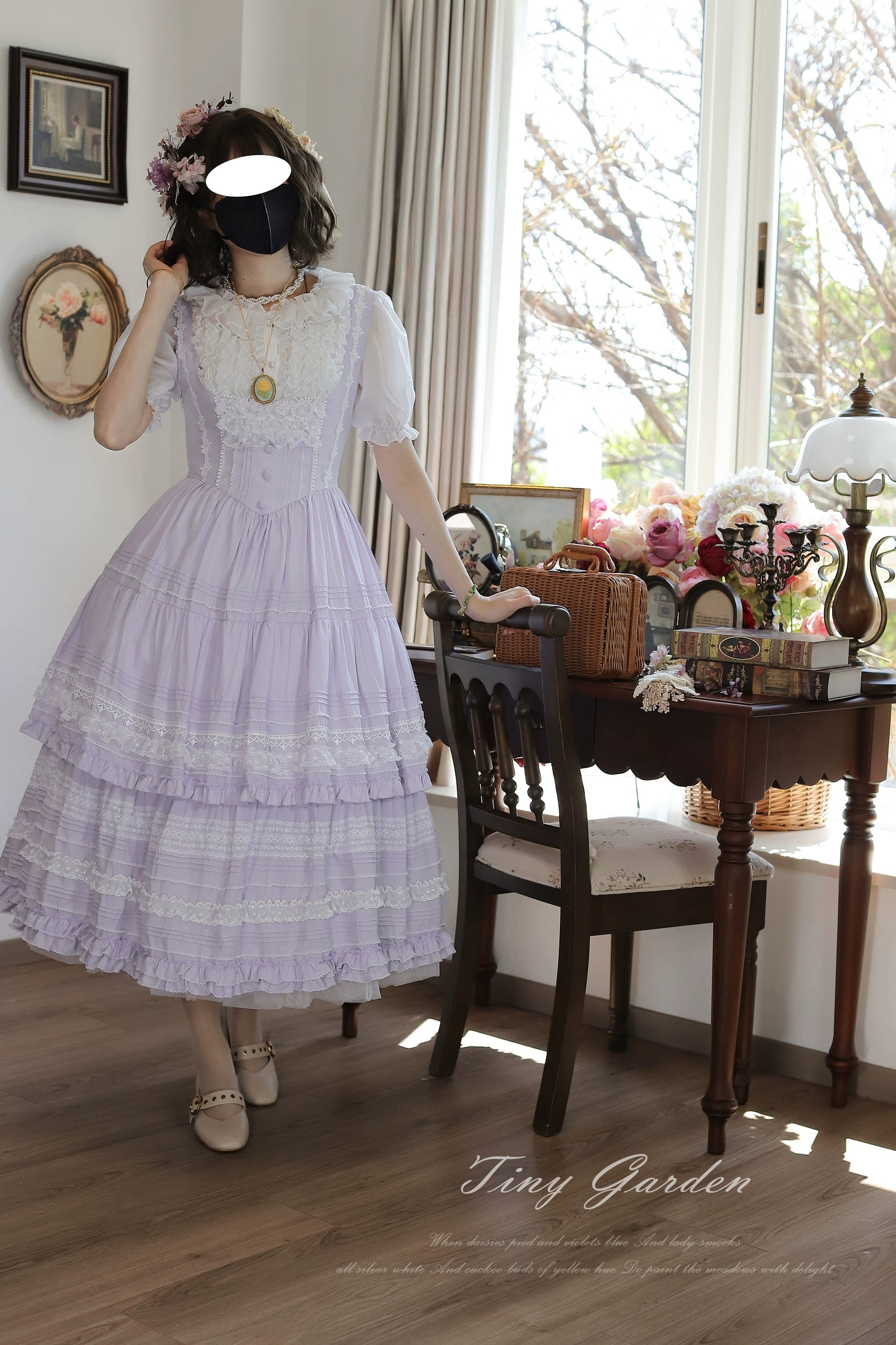 Marguerite Daisy - Classic Lolita Bust-supporting JSK Dress, Layered Lace
