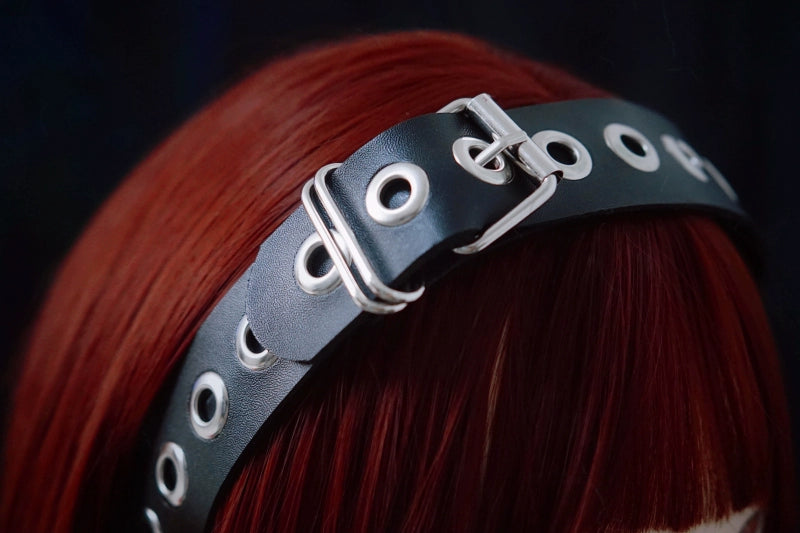 Strange Sugar~Gothic Lolita KC Faux Leather Punk Lolita Hair Accessories 36648:533436