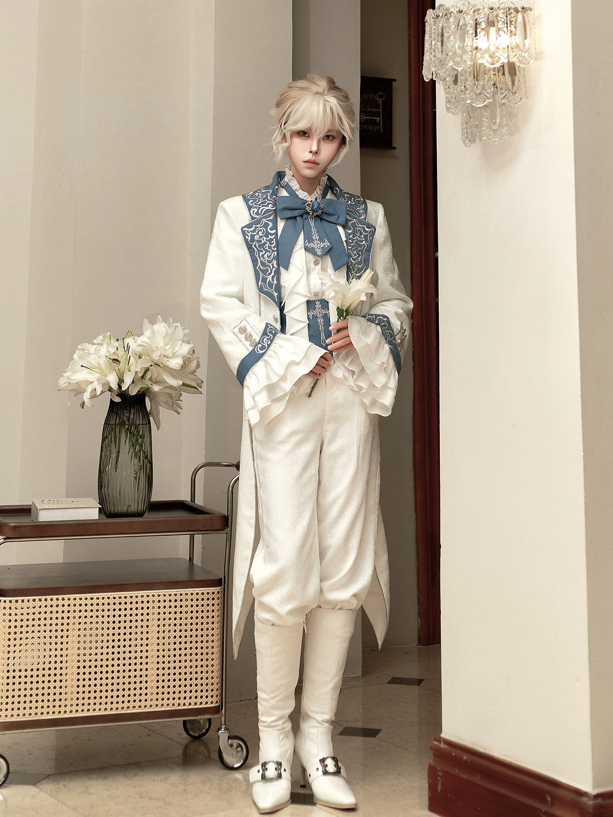 Your Princess - Lunar Paladin - Embroidered Ouji Lolita Tailcoat Set