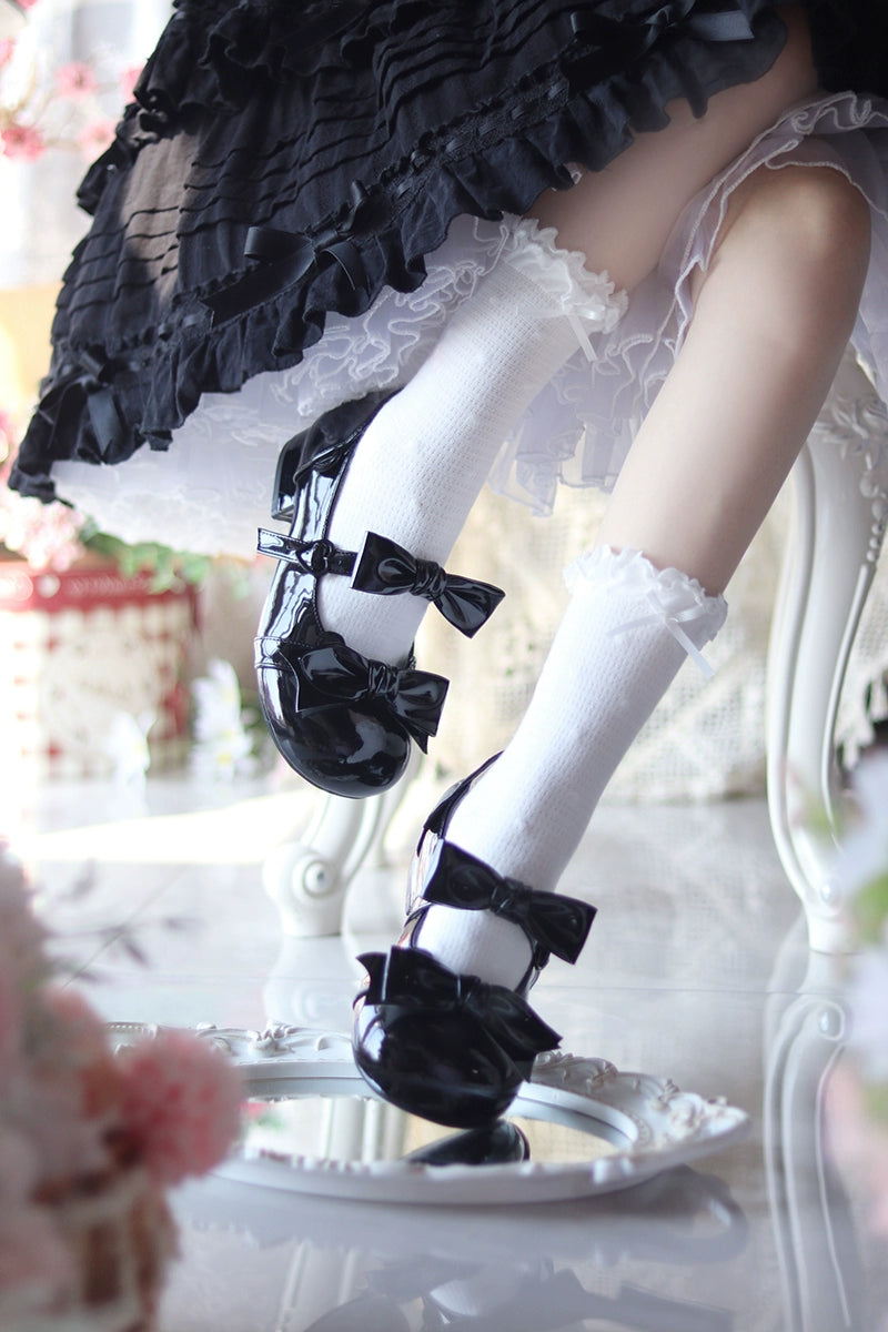 Beauty Bunny~Kawaii Lolita Shoes Low Heels Round Toe PU Shoes 36074:509178
