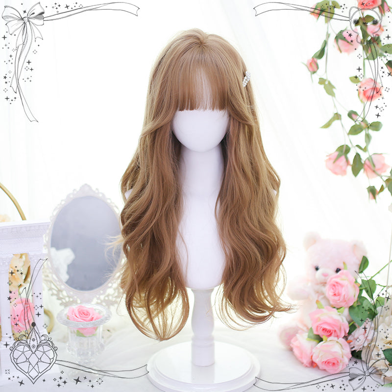 Dalao - Natural Lolita Wig Gentle Long Curly Hair 2357 Champagne Milk Tea Color (8-12)