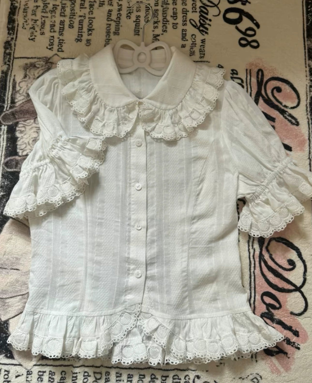 Akiyama Future Studio - Border Collie Cherry - Kawaii Lolita Salopette Cherry Print Dress S Shirt Only