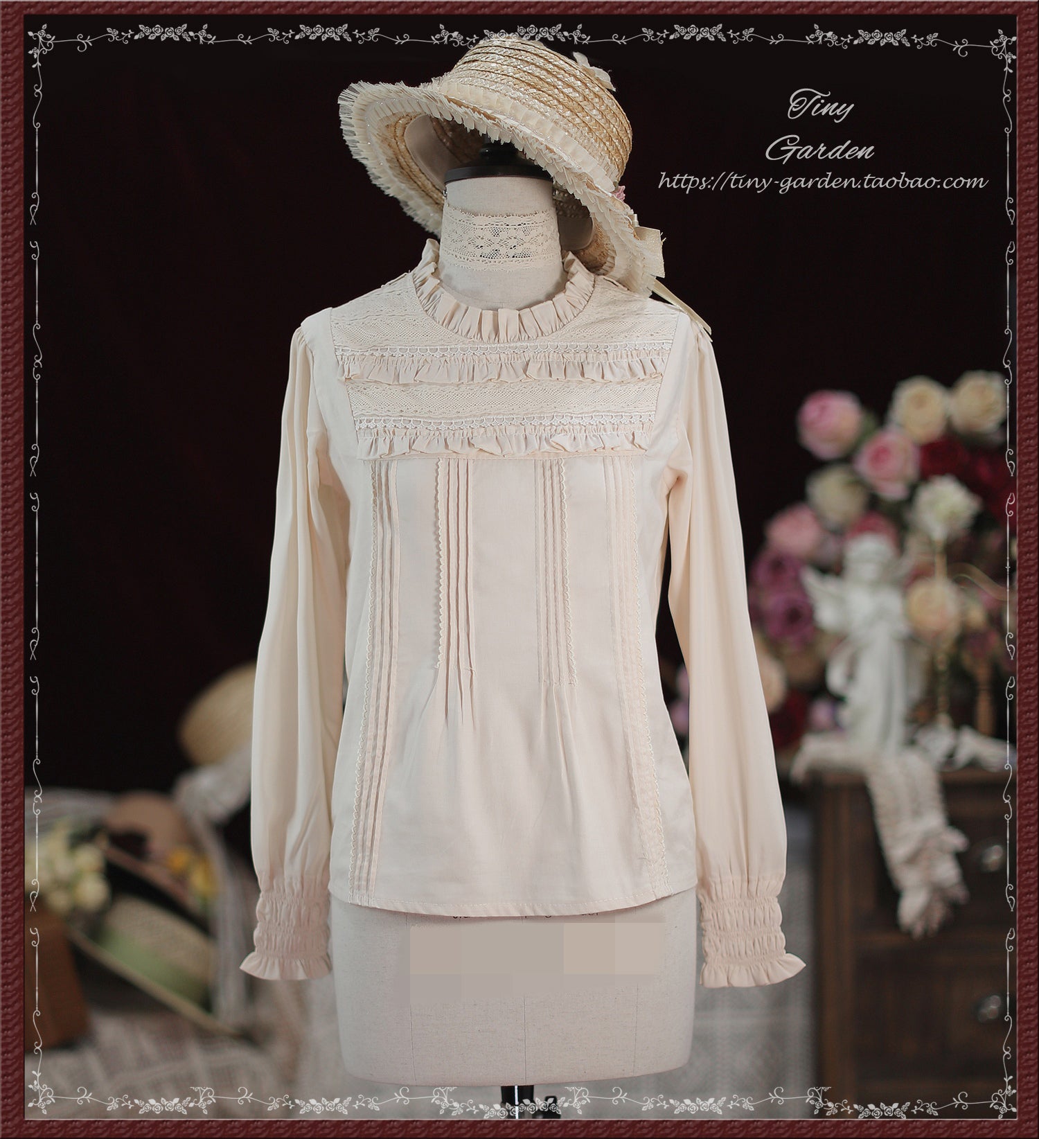 Tiny Garden - Memories - Cotton Lolita Lace Bow Tie Girls Blouse S generating colors first shipment priority