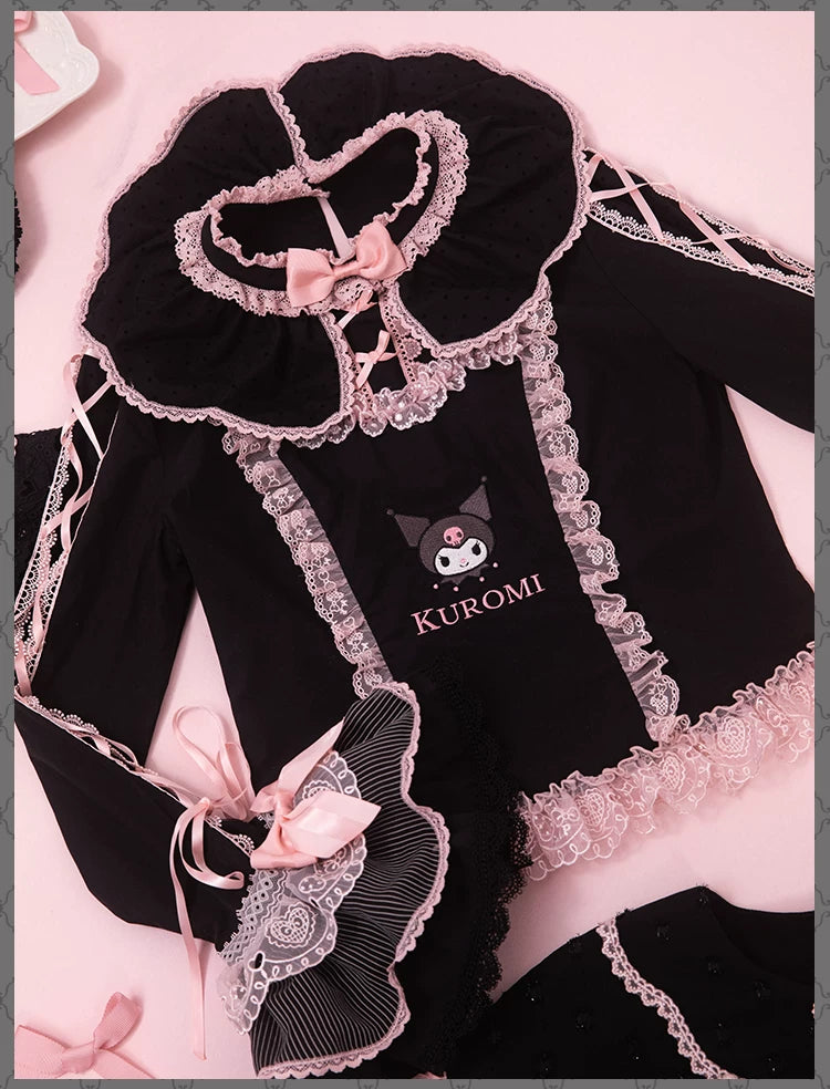 IP Collaboration Sweet Lolita JSK Dress Set,Kuromi Details