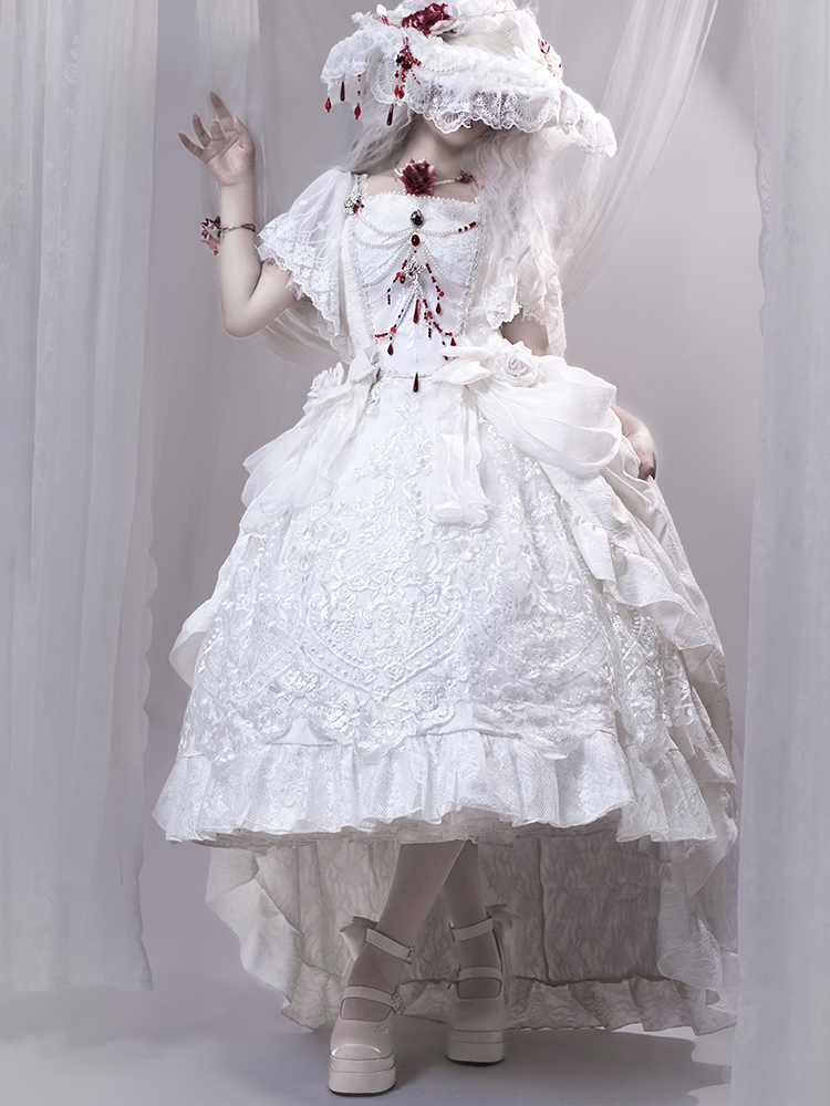 Dreamland - Floating Dream Lily - Elegant Lolita High Heel Shoes, Detachable Bow 39502:621946