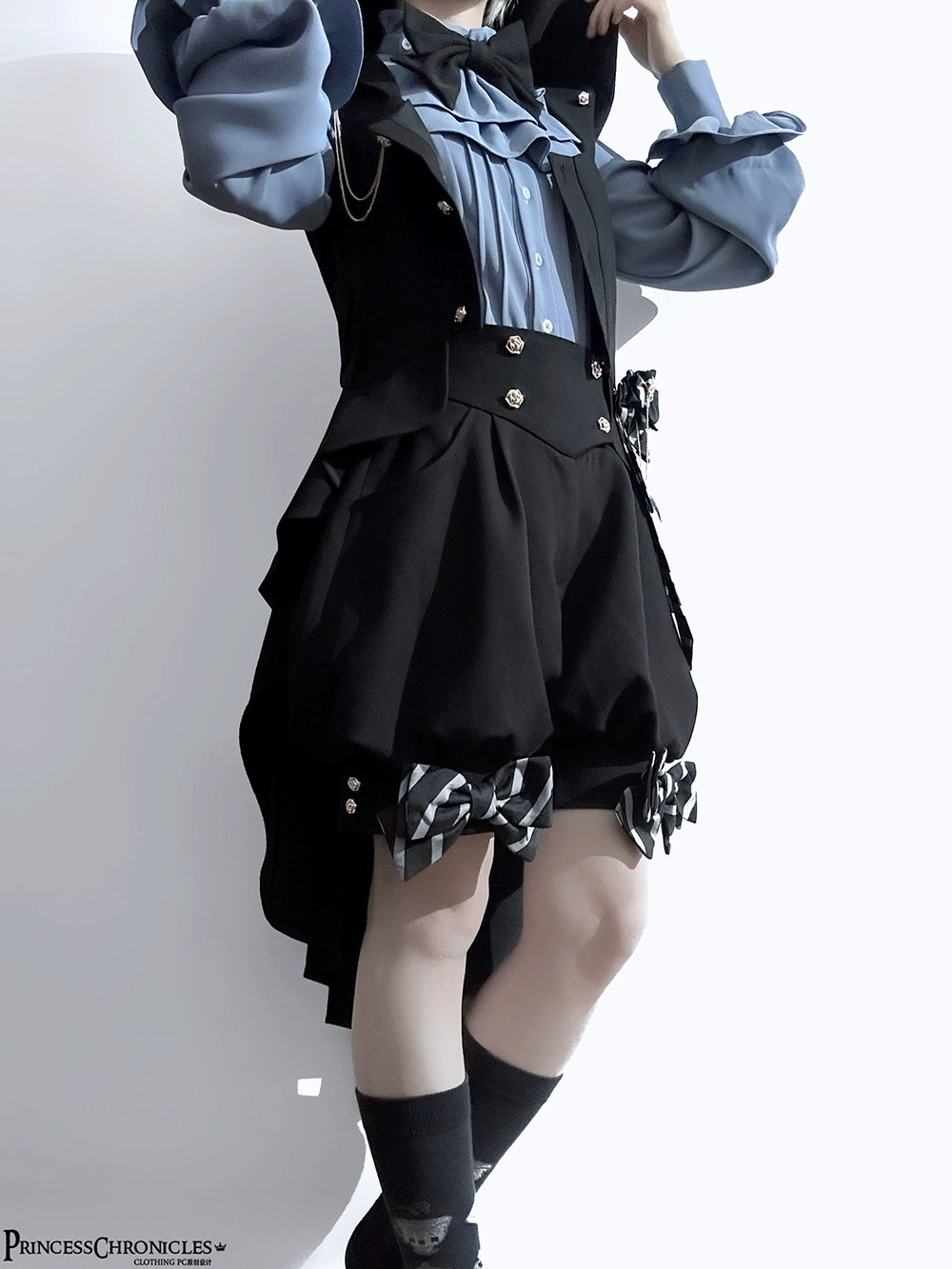 Princess Chronicles - Narrative Rule - Ouji Lolita Prince Shorts Set Long Vest