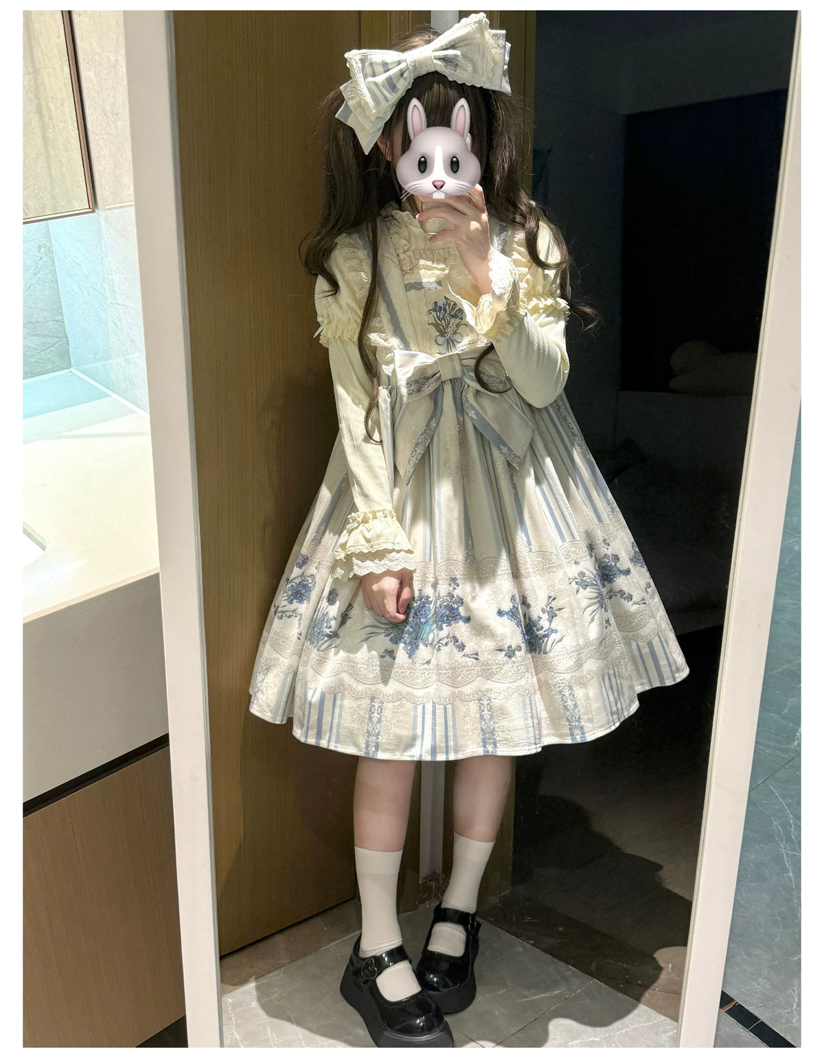 Iris - Classic Lolita JSK Dress Set, Iris Print and Embroidery 45997:871491