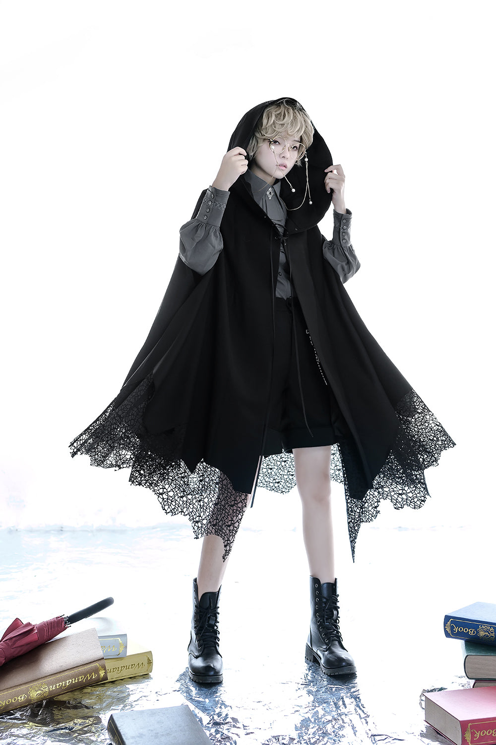 Princess Chronicles - Black and Blue - Retro Ouji Lolita Shirt 4420:234242