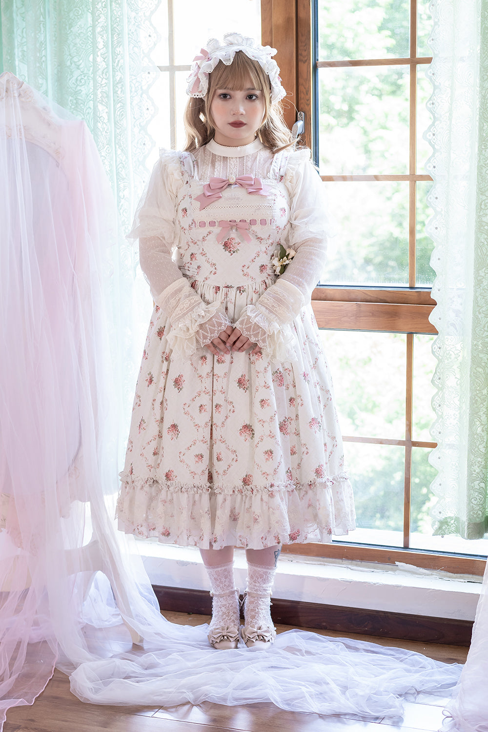 Miss Point~Customized Wood Rose 2.0 Elegant Vintage Jumper Dress 21392:302622