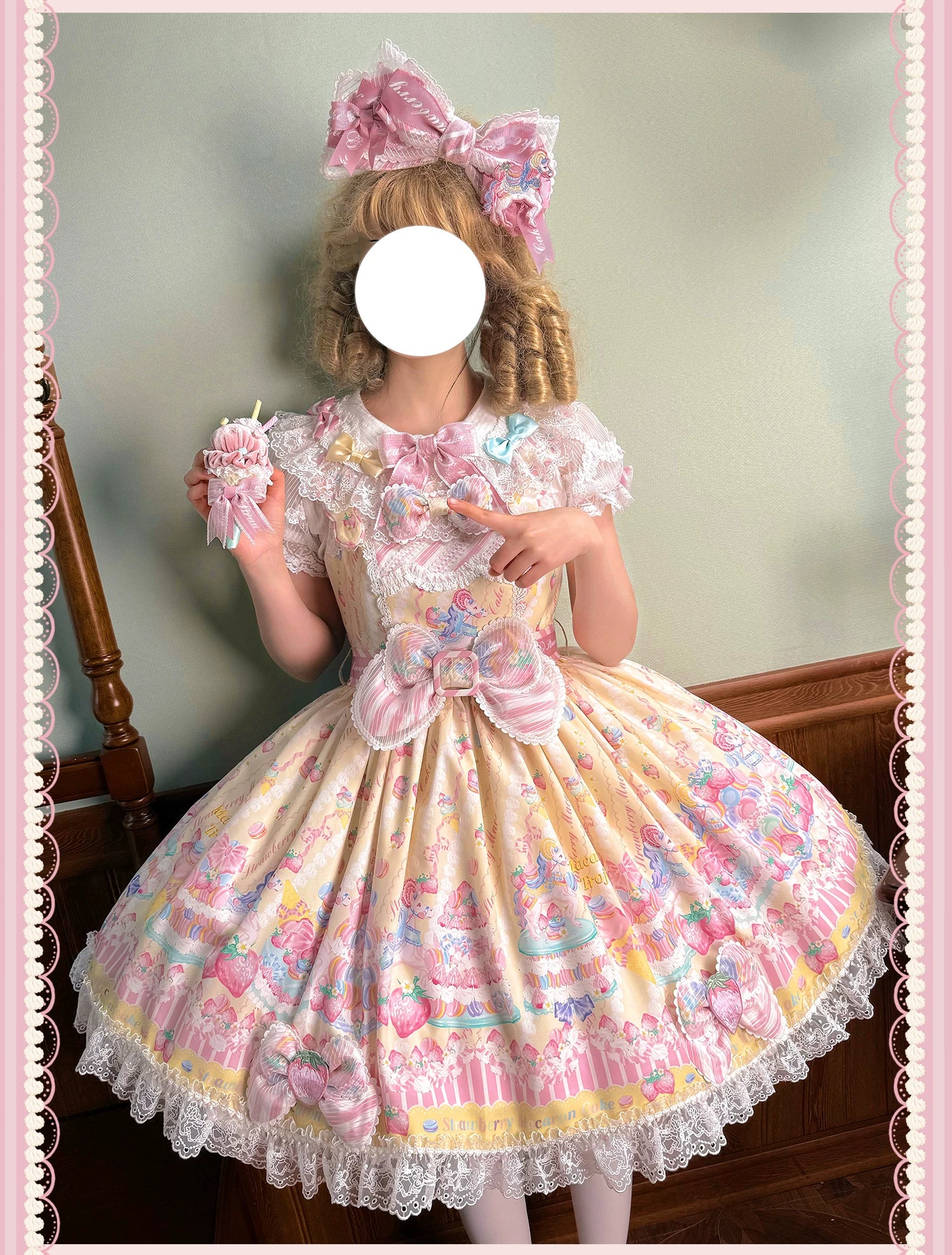 Macaron - Printed Sweet Lolita OP Dress, Old School Lolita JSK Available