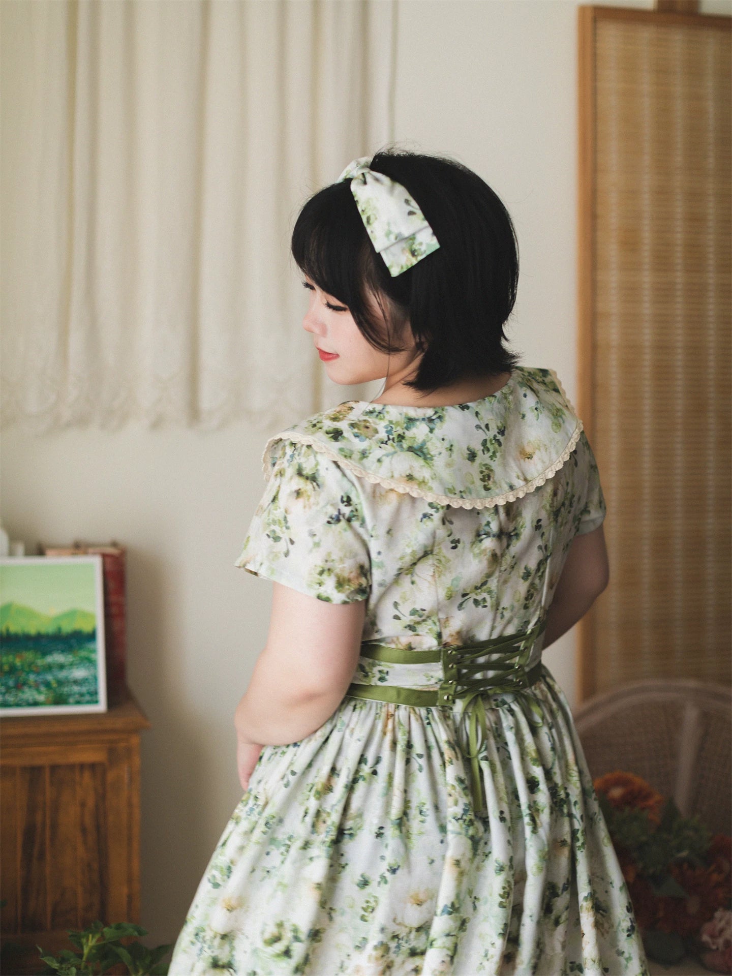 Forest Holiday - Vintage Daily Lolita Floral Printed OP Dress 45506:851091