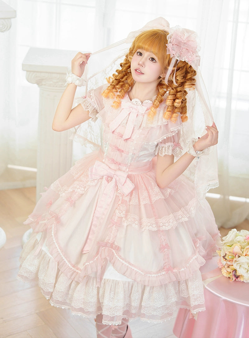 Mewroco - Candy Flavor - Gorgeous Sweet Lolita Dress, Lace & Petal Hem 43711:783682