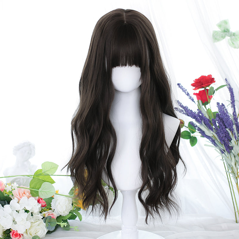 Dalao - Natural Lolita Wig Gentle Long Curly Hair 2290 Black Brown