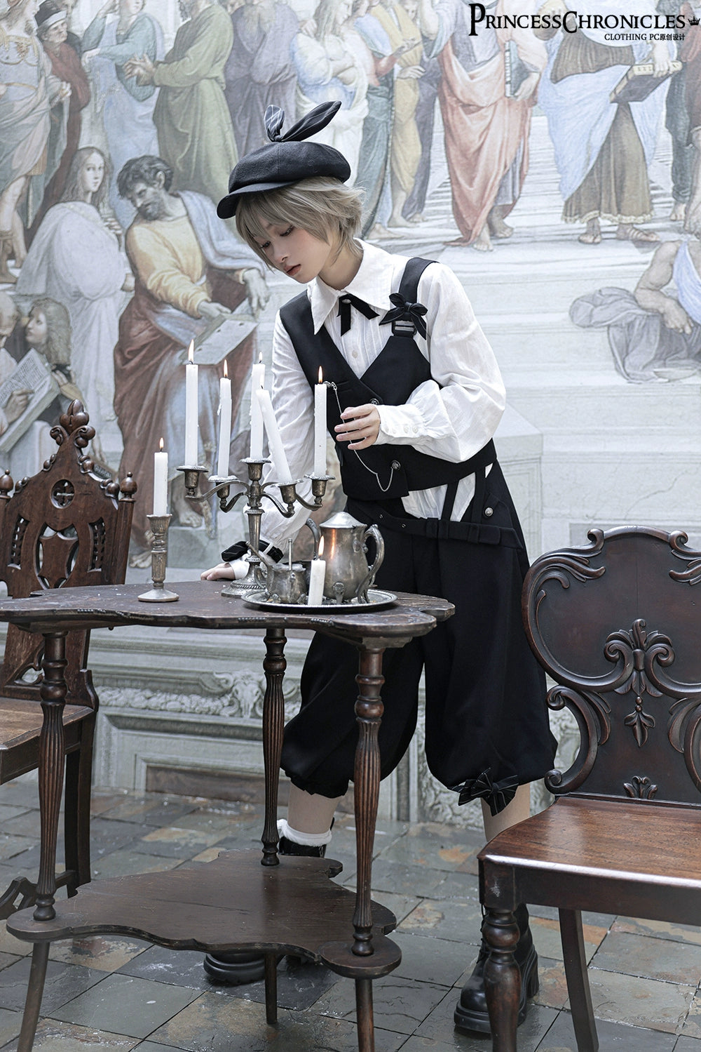 Princess Chronicles - Secret Morning News - Vintage Ouji Lolita Vest Blouse Bloomers 8160:308134
