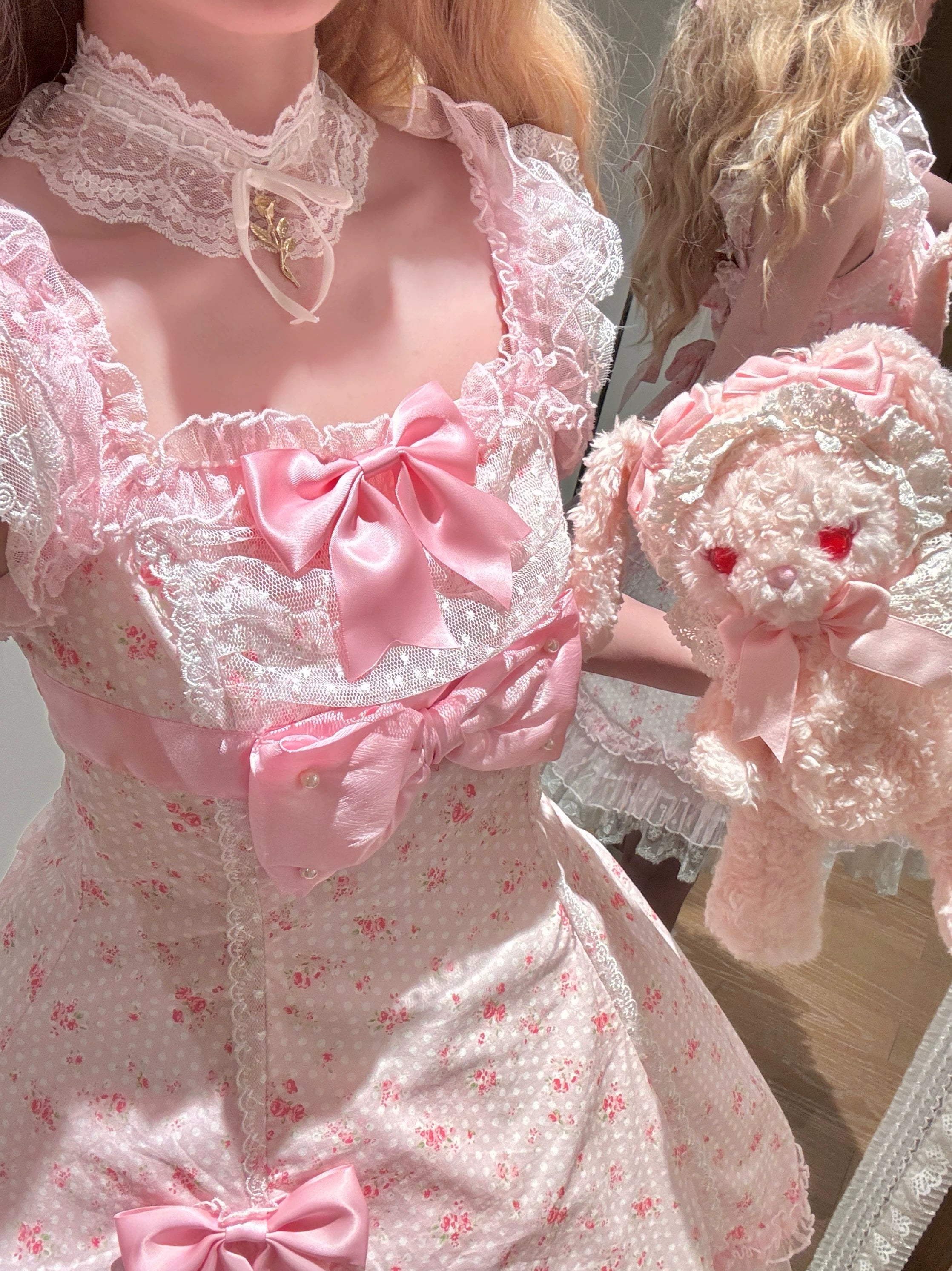 Spring Bud - Old School Lolita Floral Print JSK Dress, Layered Skirt 45036:834355