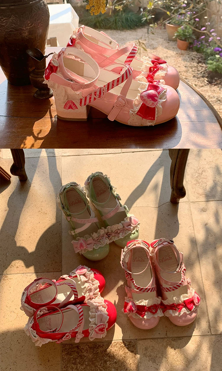 Strawberry Limited - Sweet Lolita Mary Jane Shoes, Strawberry Print 45984:870701