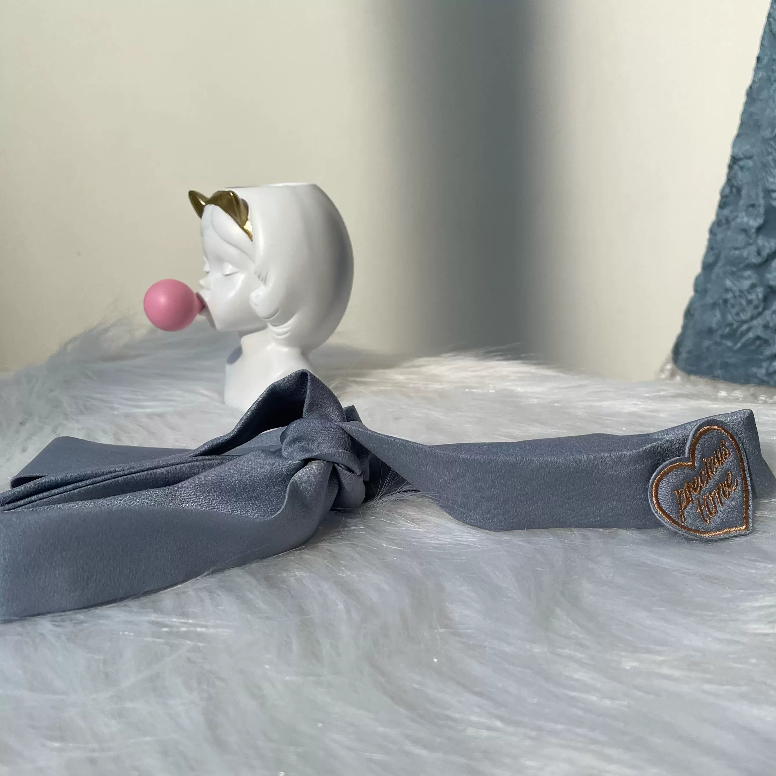ZJstory - Gold Age - Retro Lolita Bow Necktie One Size 1.0 blue choker