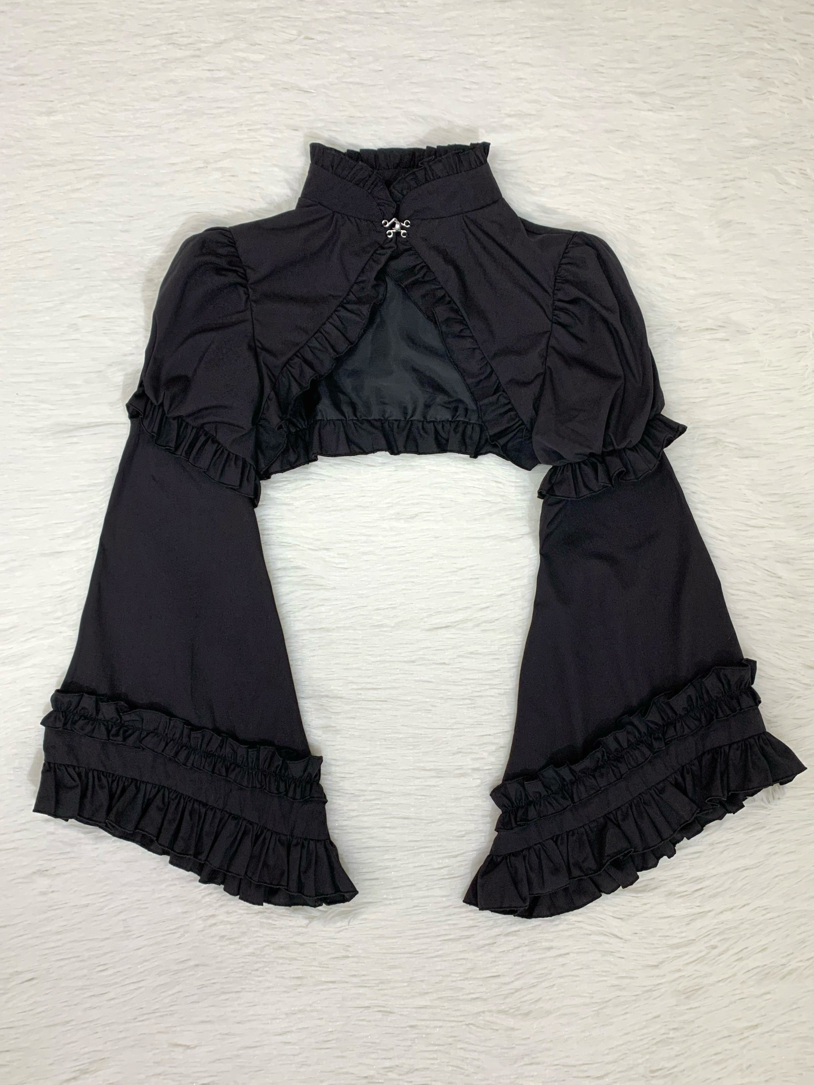 Mengfuzi - LiLith Accesspry Vintage Gothic Lolita Sleeves Bonnet Hairclips black patchwork sleeves