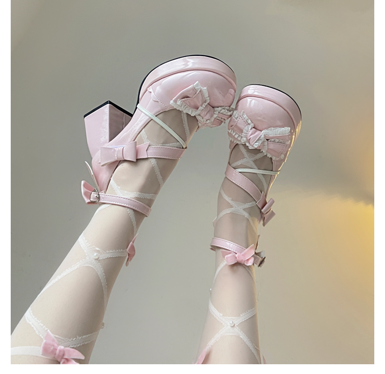 Girly Heart - Sweet Lolita Chunky Heels Shoes, Dreamy Bows 44740:820843