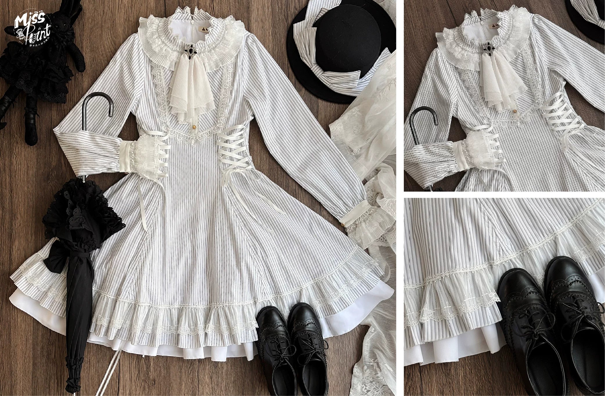 Perint Manor - Gothic Lolita Striped Dress, Tailor-made 44410:808387