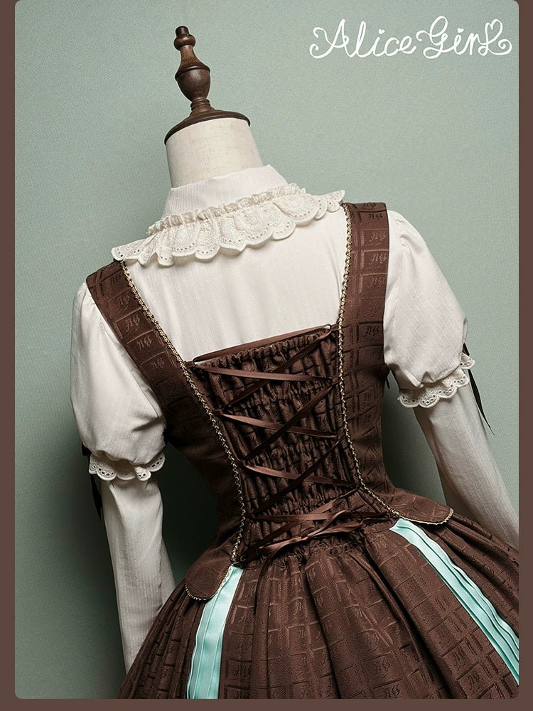 Alice Girl - Bear Chocolate Slab - Classic Lolita Slim Fit JSK & SK Dress 44309:804358