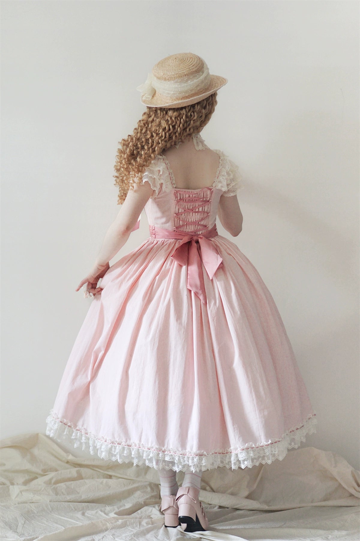 Uncle's Workshop - Fluttering Cherry Spring Strings - Cotton Sweet Lolita JSK Dress 42196:776728