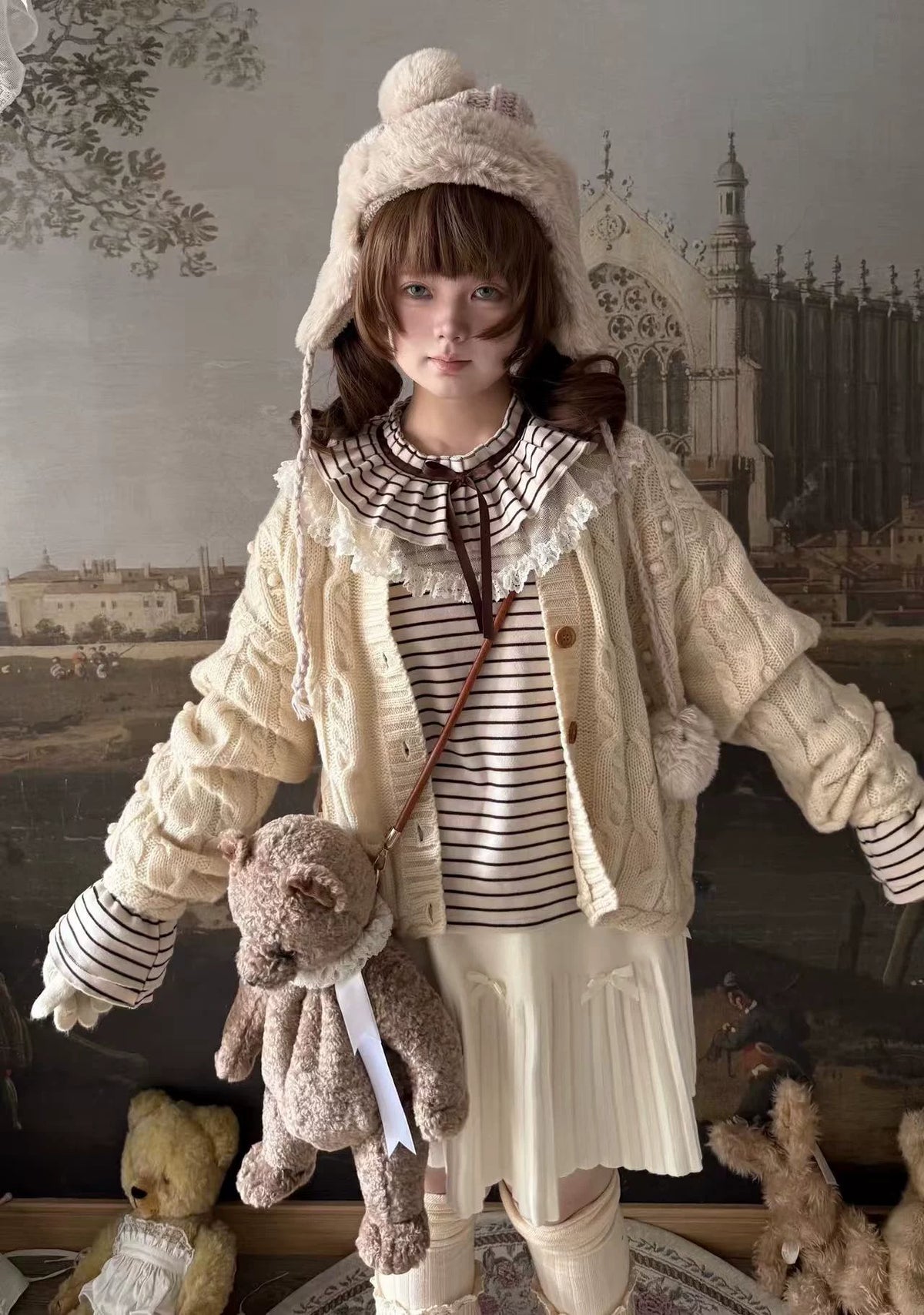 Himawari - Sweet Lolita Long Sleeve Blouse, Tiered Ruffle Collar 45973:869739