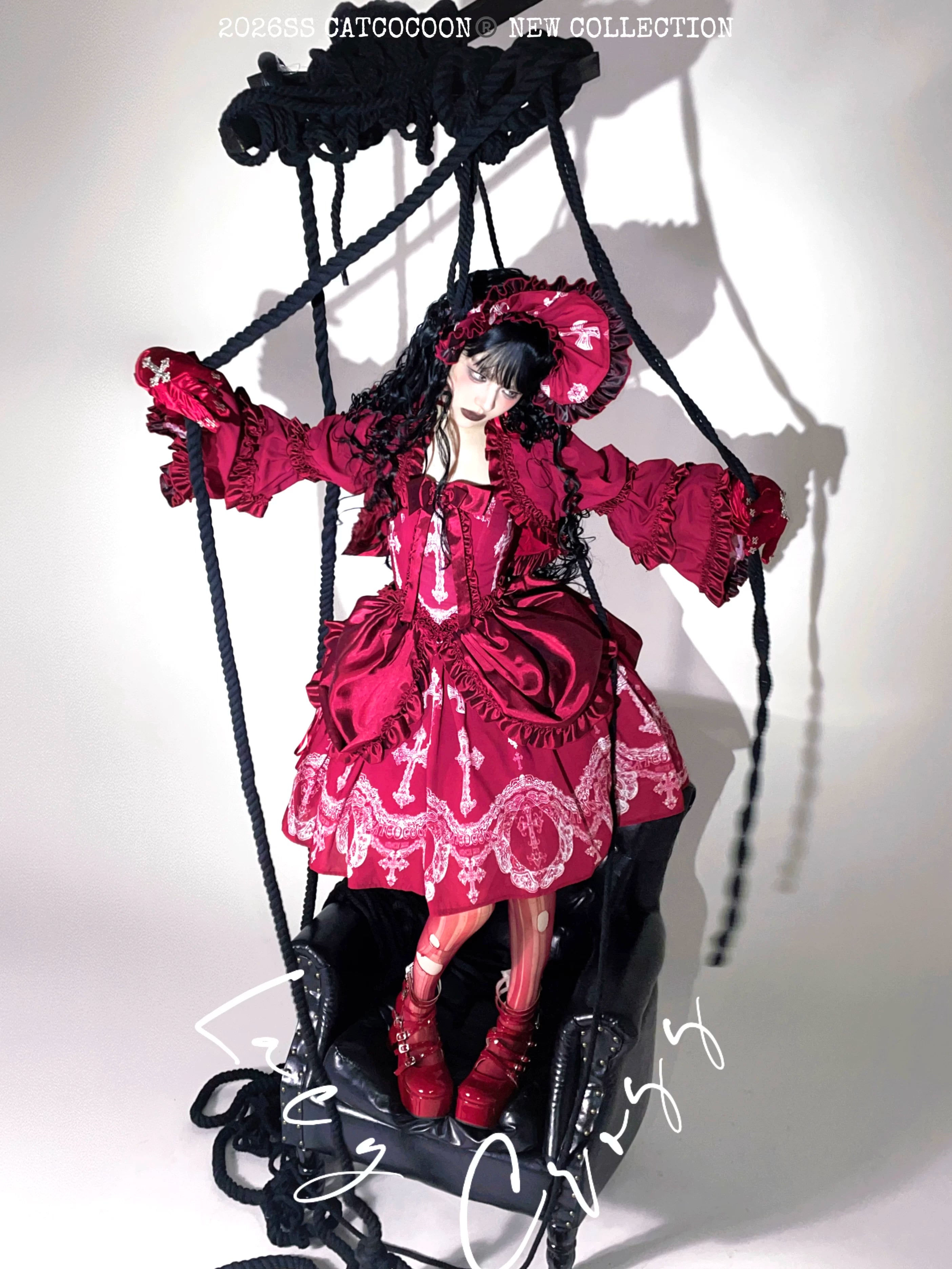 Lace Cross - Gorgeous Gothic Lolita JSK Dress, Hime Sleeve Bolero