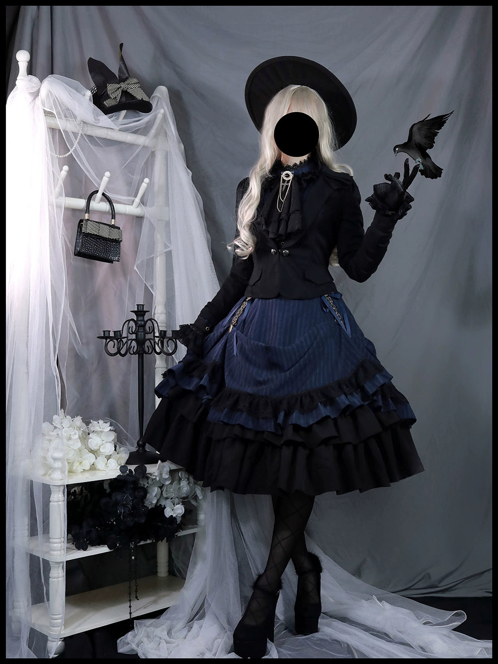 Miss Point - Perintz Manor - Gothic Lolita OP Long Sleeve Retro Lolita Dress 39904:642696