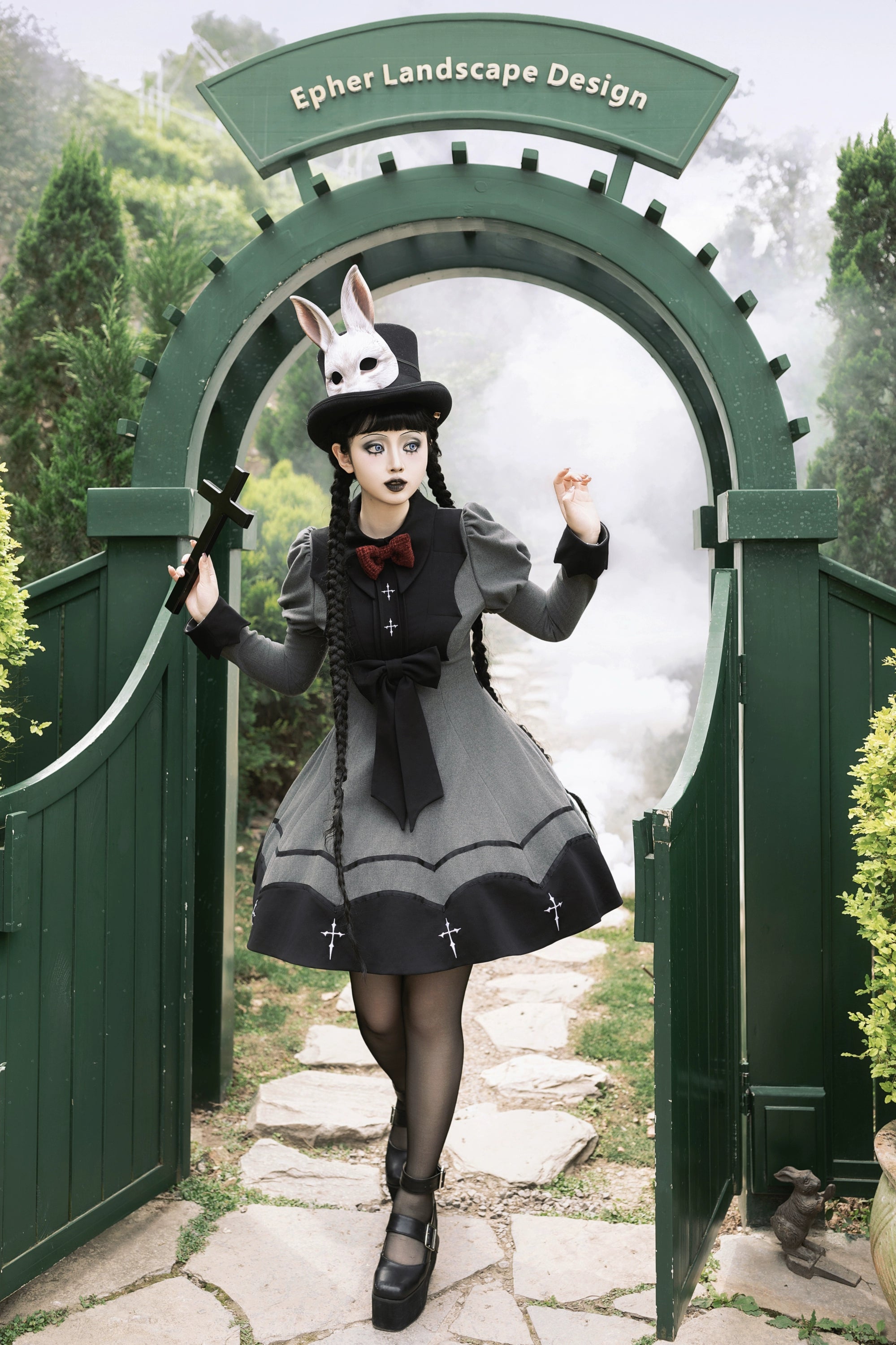 Polaris Lolita - Vampire Princess - Bat-Inspired Halloween Gothic Lolita OP Dress 43386:774867
