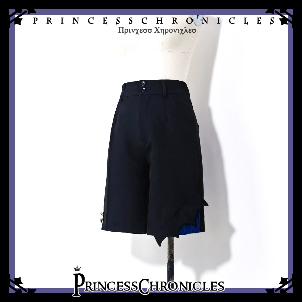 Princess Chronicles - Floating Phantom - Ouji Lolita Shorts Retro Blue Shorts S Shorts