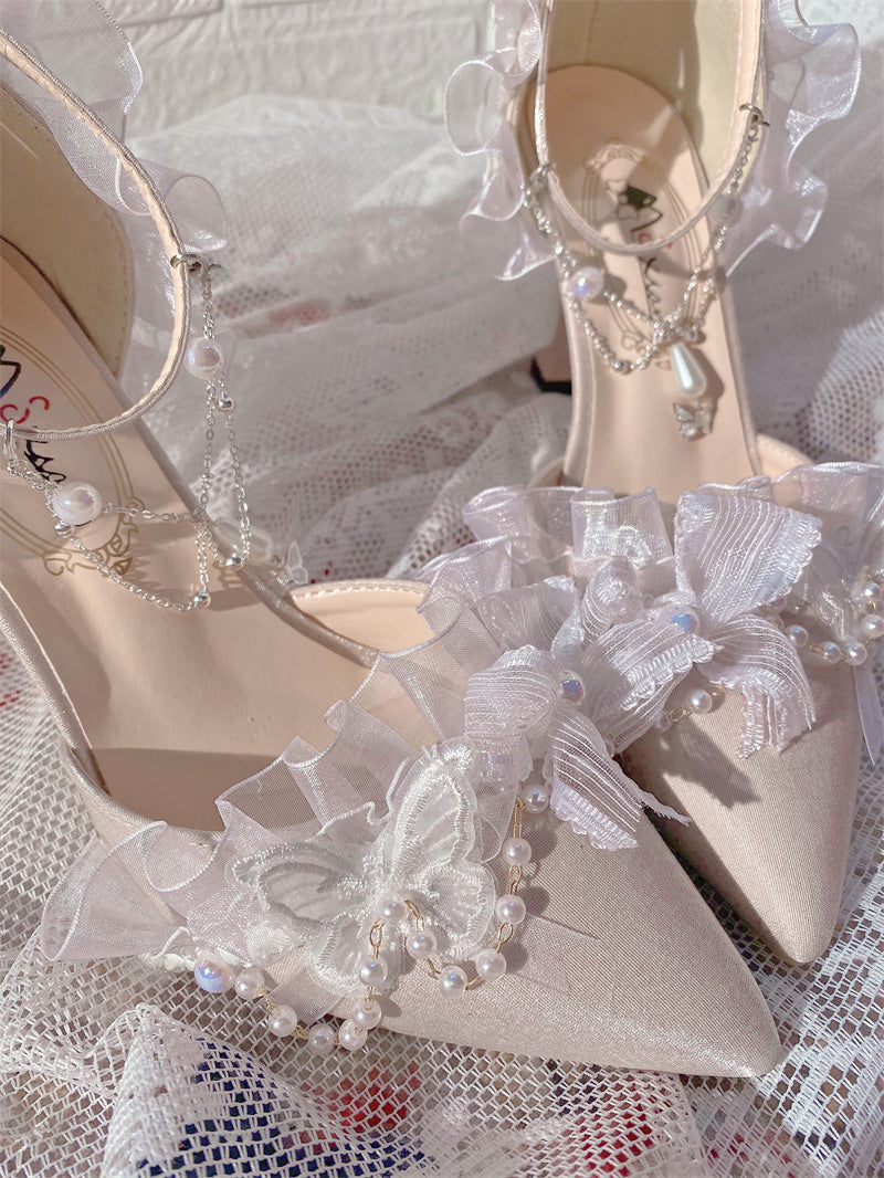 Ximeng Lolita~Deep Sea Hospital~Plus Size Wedding Lolita Bridal Shoes Customized Heels 42696:749747