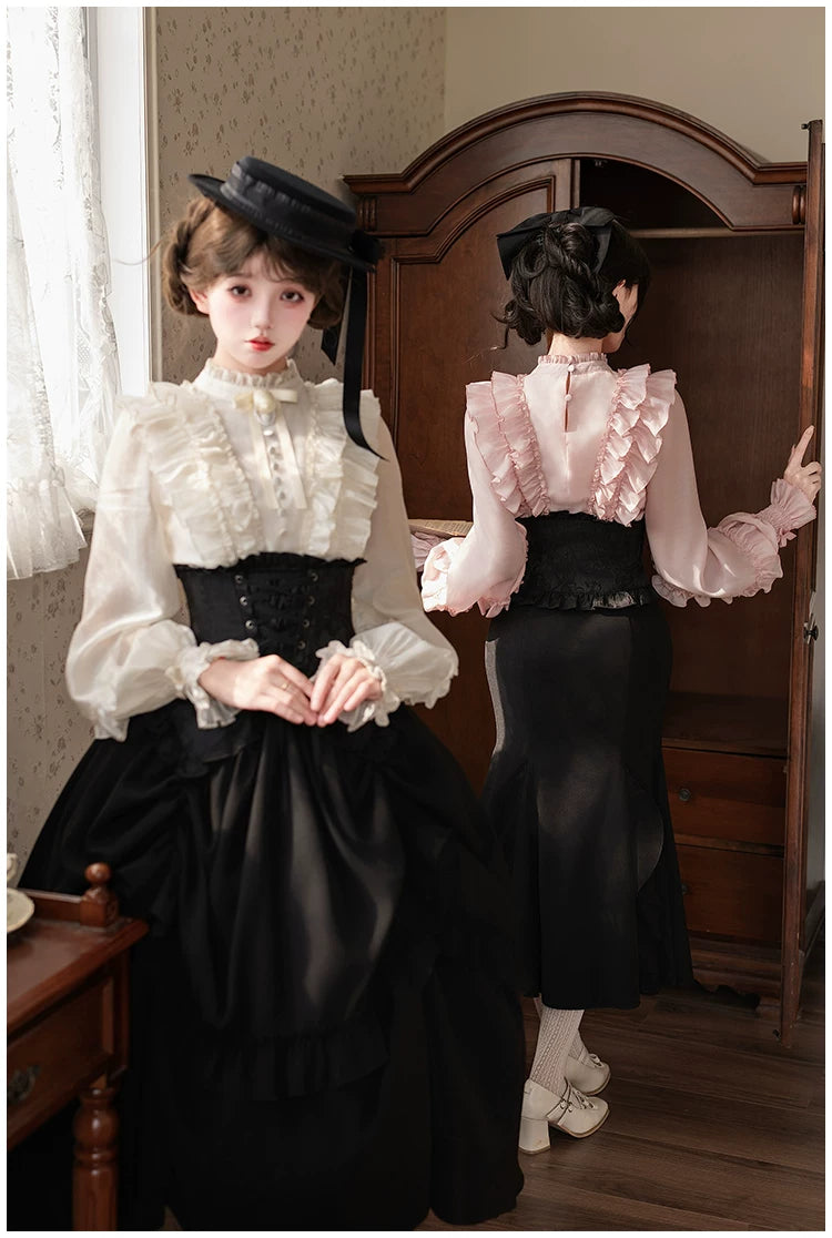 Blake - Boning Gothic Lolita Mermaid Skirt, Lifted-hem SK