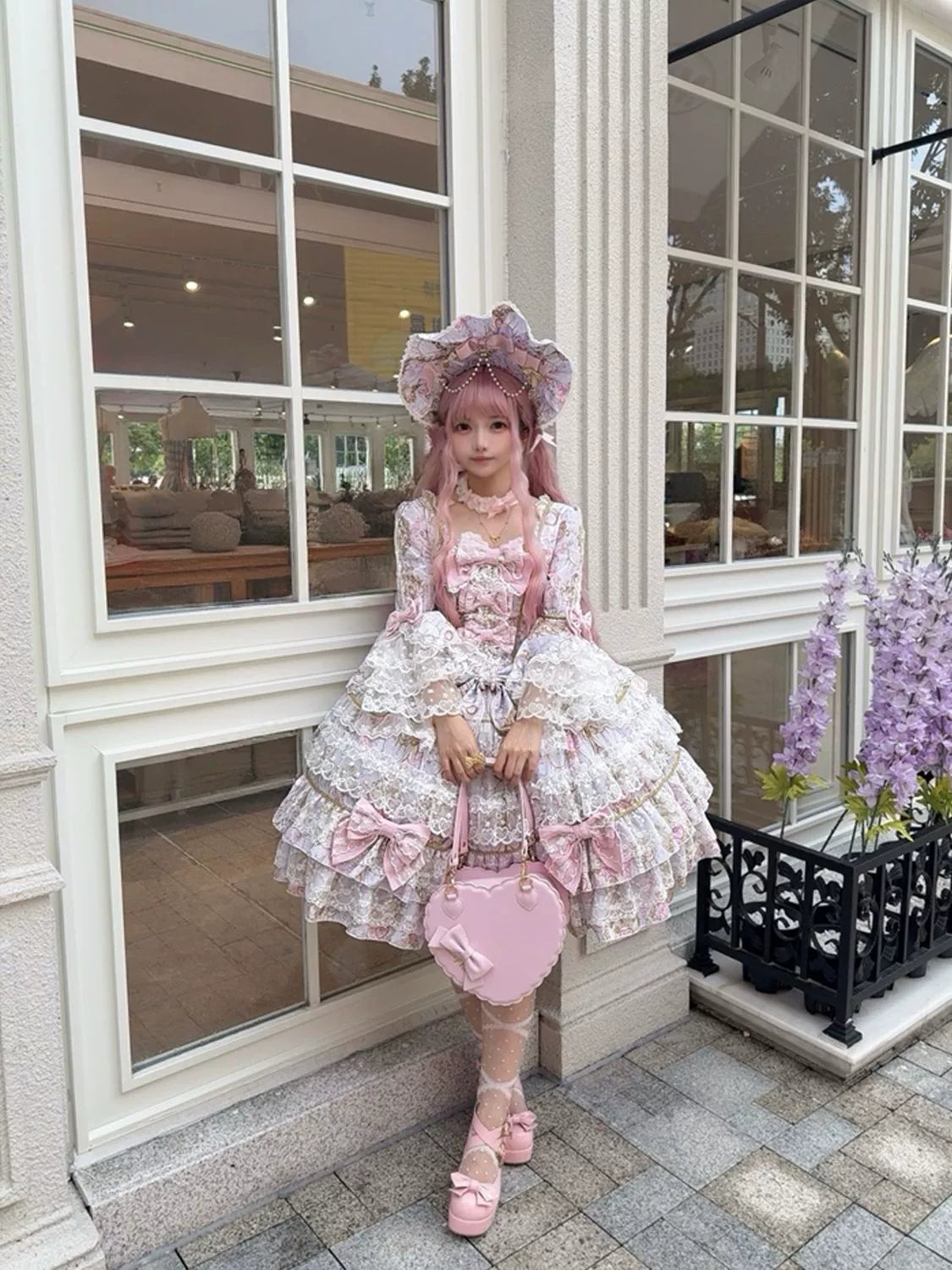 Hanguliang - Candlelight Sonata - Sweet Lolita Long Sleeve OP, Tiered Ruffles 43988:790879