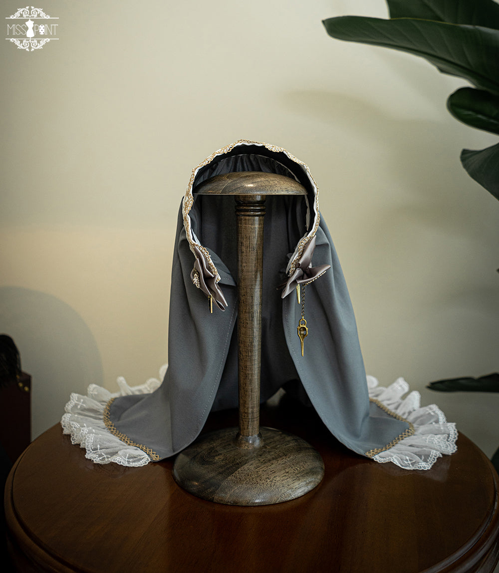 (BFM)Miss Point~Demon Hunter's Diary~Lolita Accessories Hat KC Necklace Brooch Waistband Gray headscarf 33510:426914