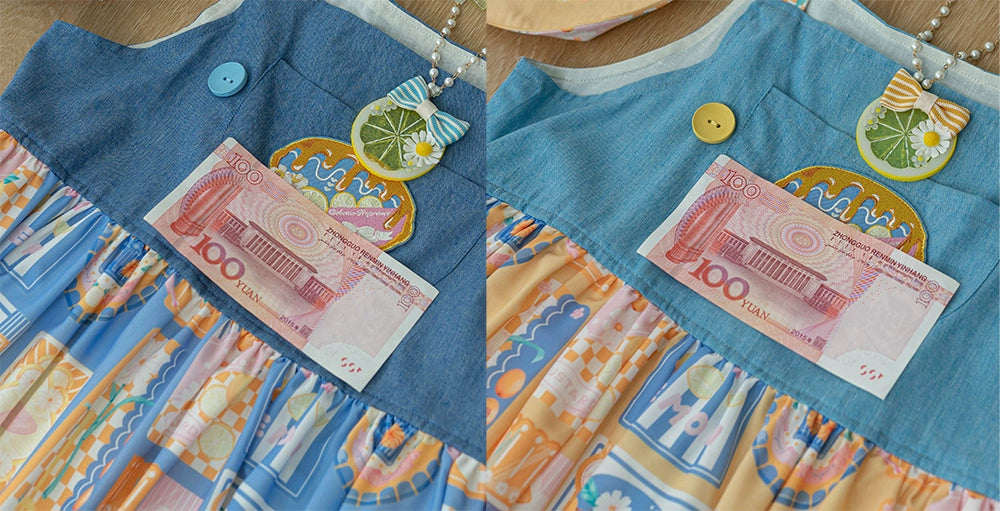 Miss Point~Daisy Lemon~Kawaii Lolita Lemon Print JSK Customized 21508:310764