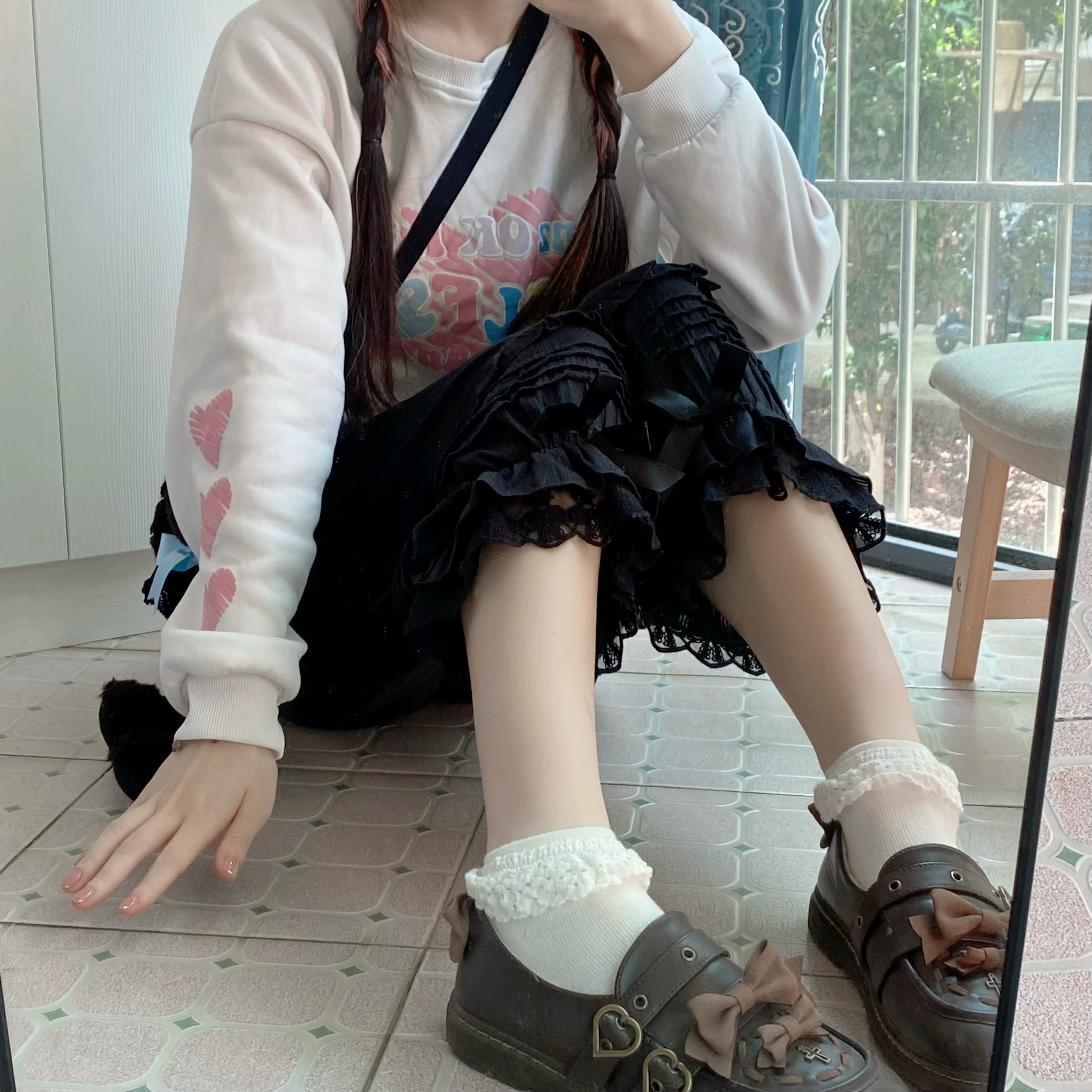 Sweet Lolita Jacquard Cotton Bloomers, Accordion Pleats